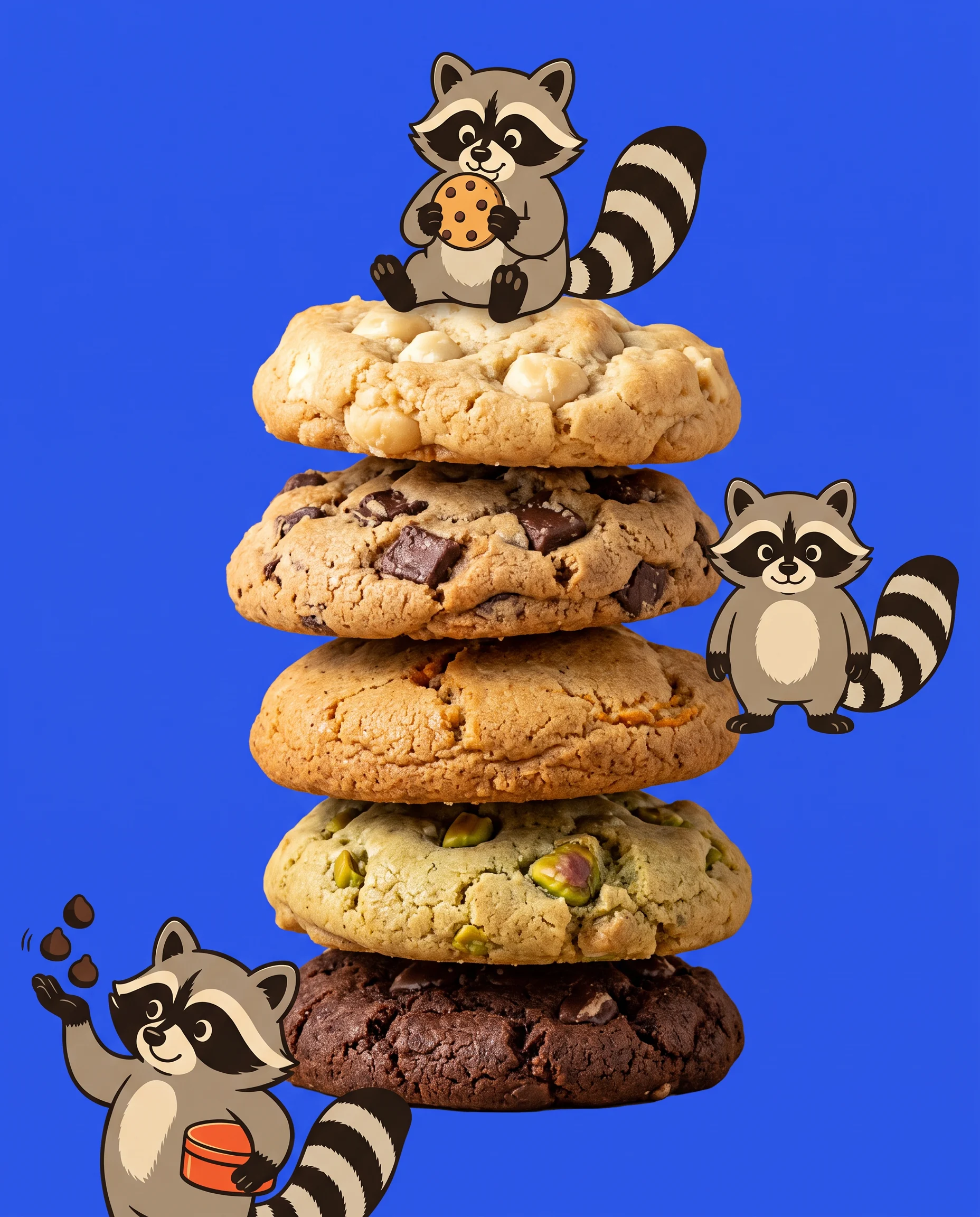 Tower of NIBU cookies and packaging