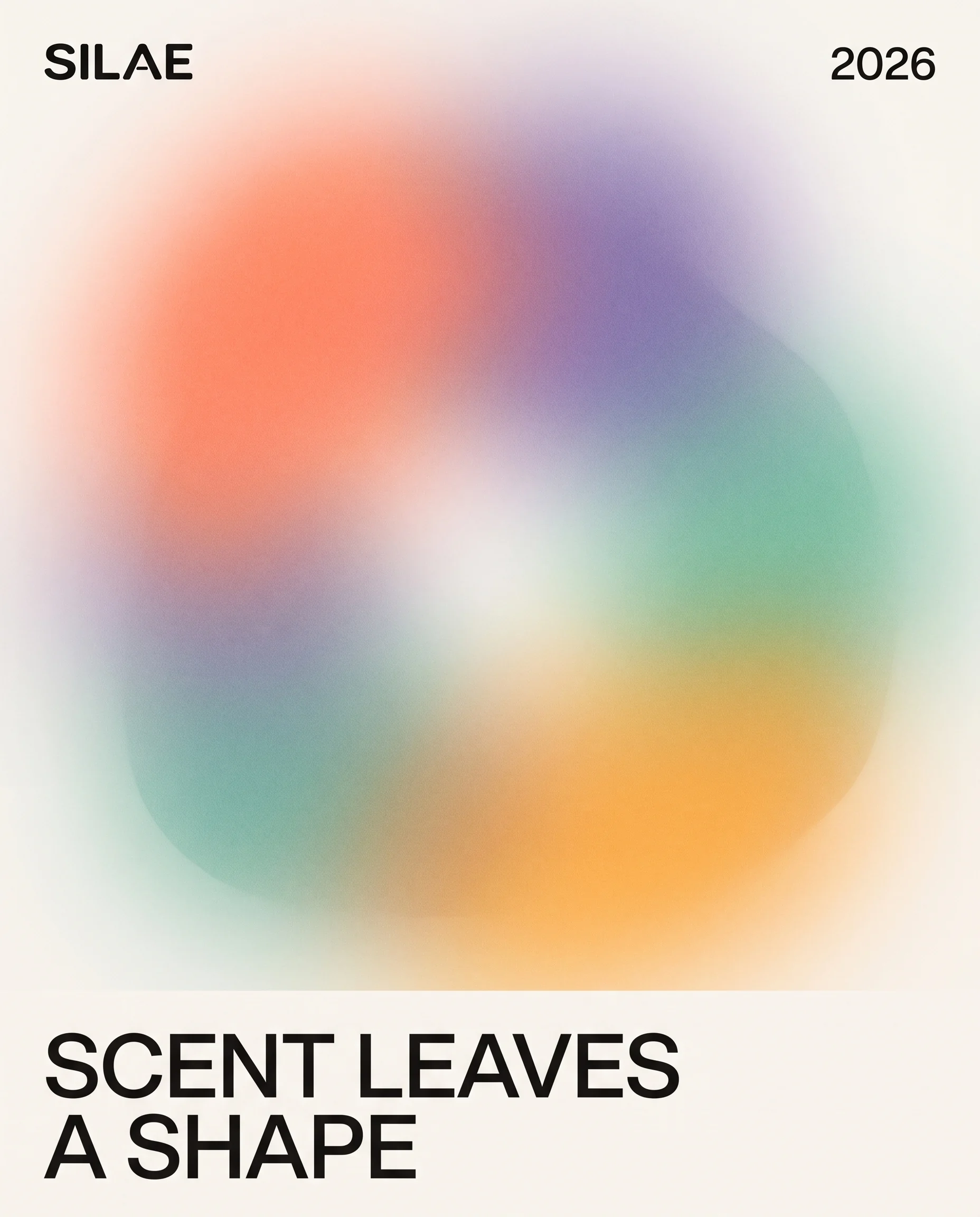 SILAE fragrance shown in an atmospheric field of color