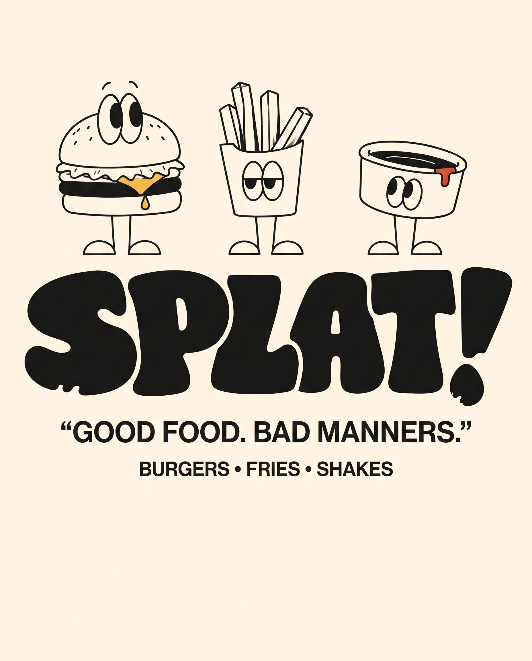 SPLAT brand lockup and character system