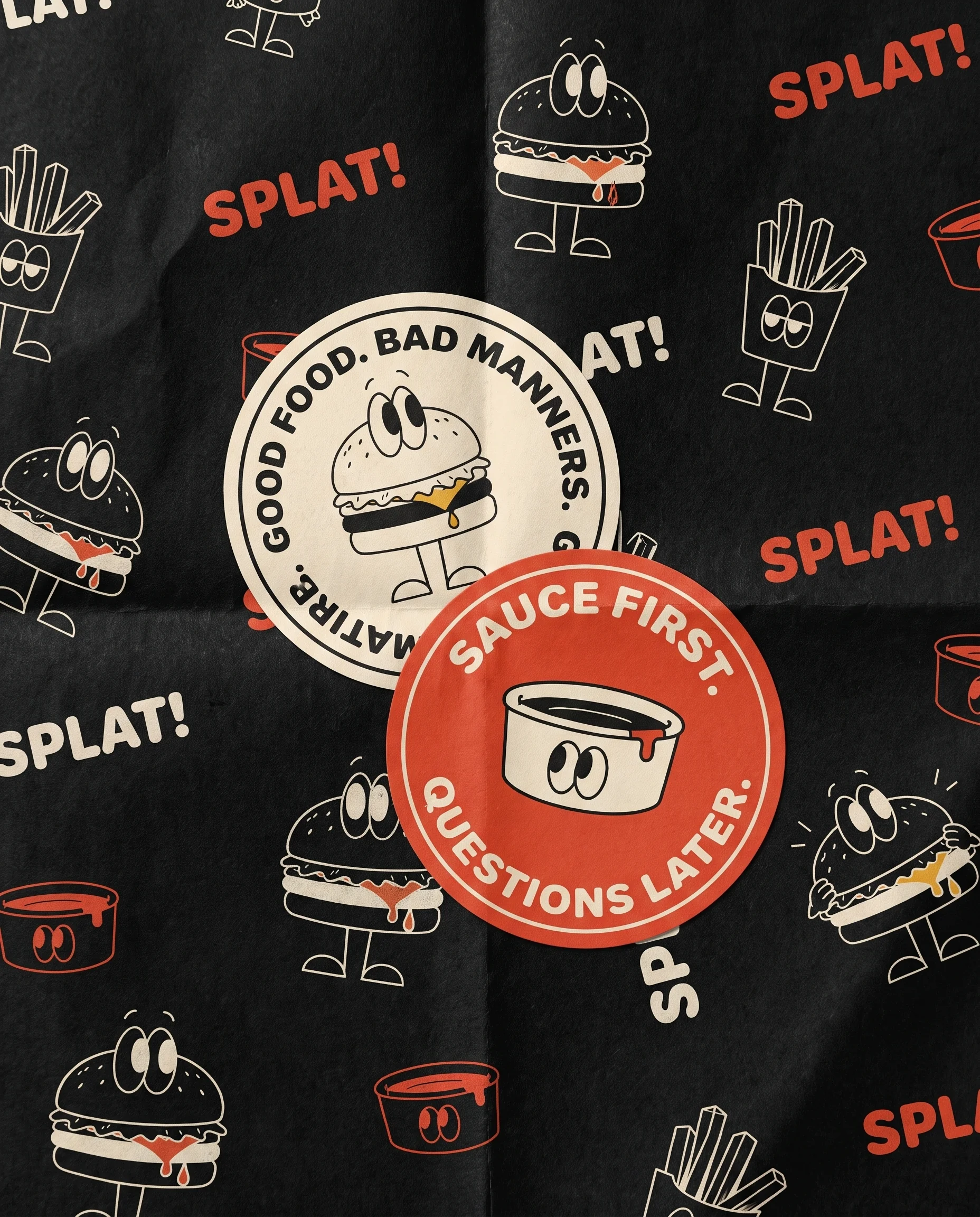 SPLAT greaseproof paper and stickers